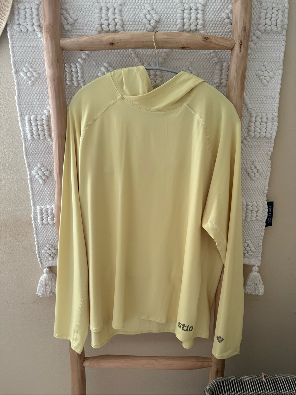 NWT STIO Yellow Hooded Long Sleeve Top XXL